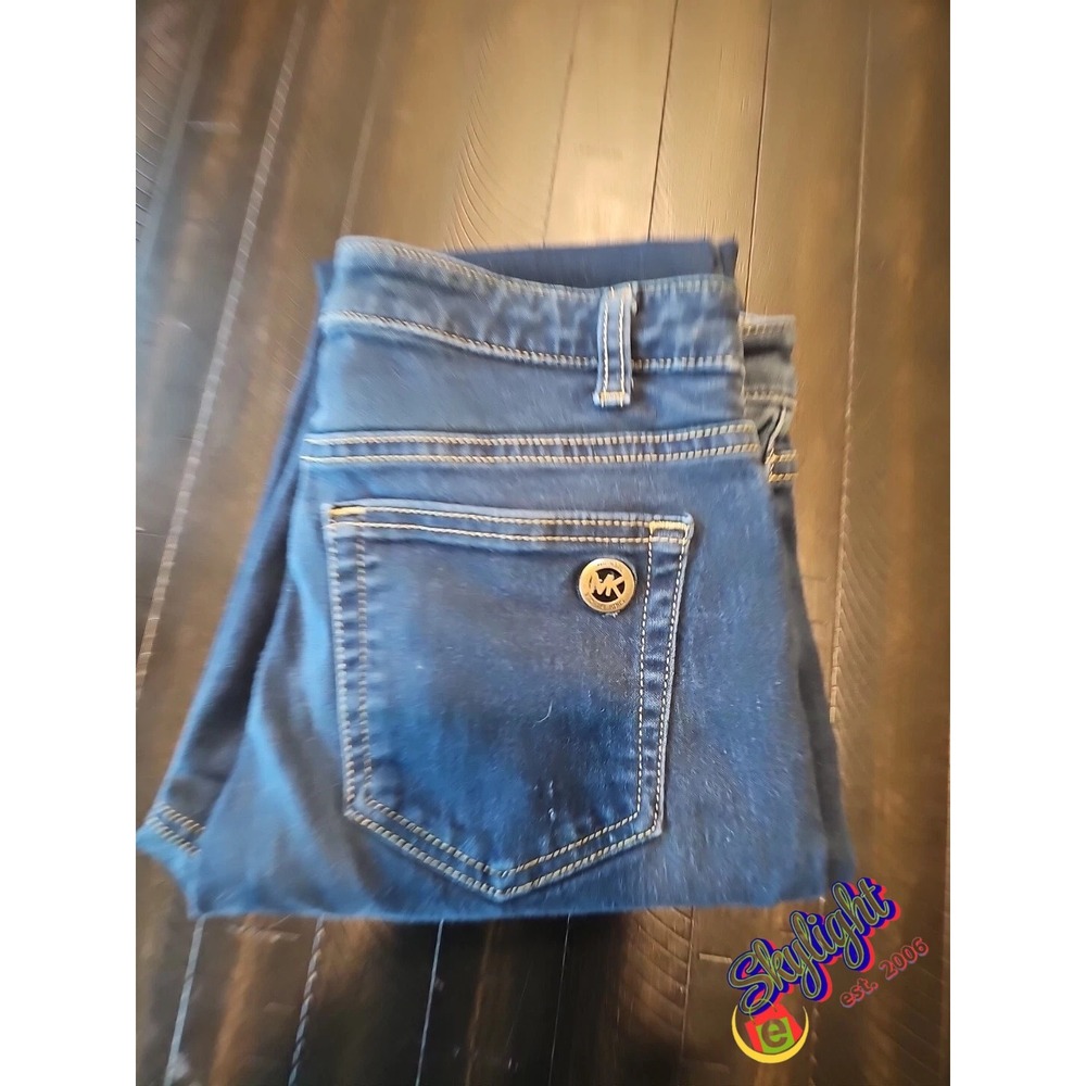 Michael Kors Women Blue Straight Leg Denim Jeans Low Rise Sz Reg‎ 4 27x29